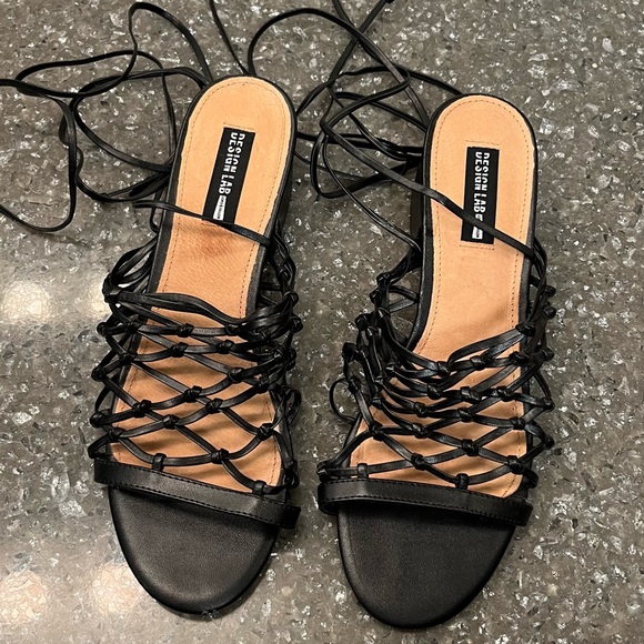 Design Lab sz 9 Maya Wrap ankle tie sandals - Picture 3 of 11